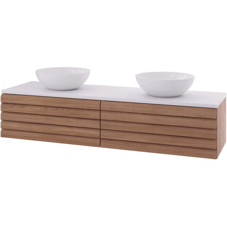 Linn Bad Selma servantskap, 1 Skuff, dobbel, 160x45,7x33,4 cm, eikestav
