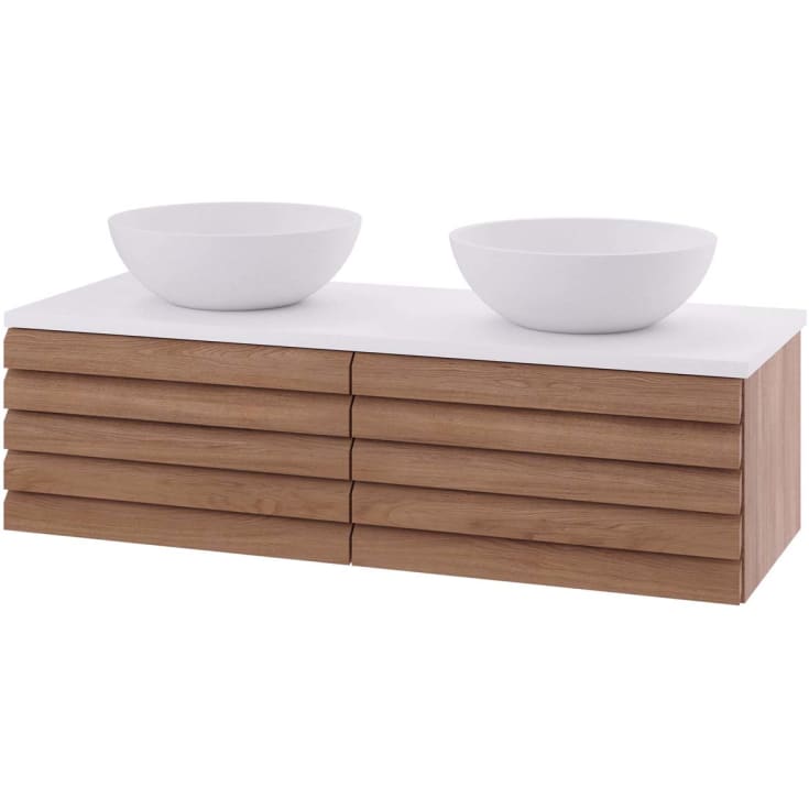 Linn Bad Selma servantskap, 1 Skuff, dobbel, 120x45,7x33,4 cm, eikestav