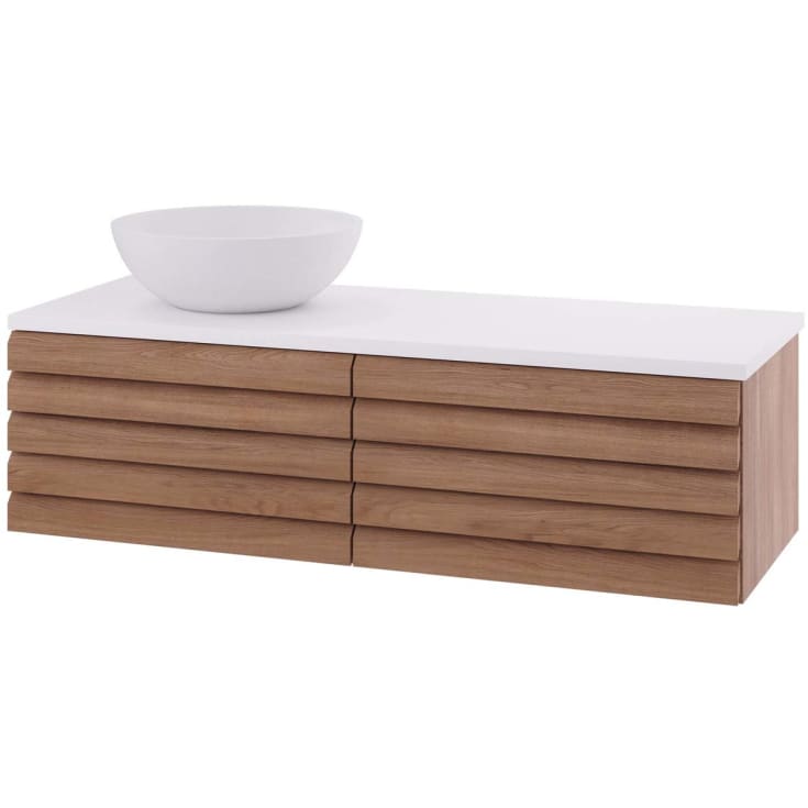 Linn Bad Selma servantskap, 1 skuff, venstre, 120x45,7x33,4 cm, eikestav