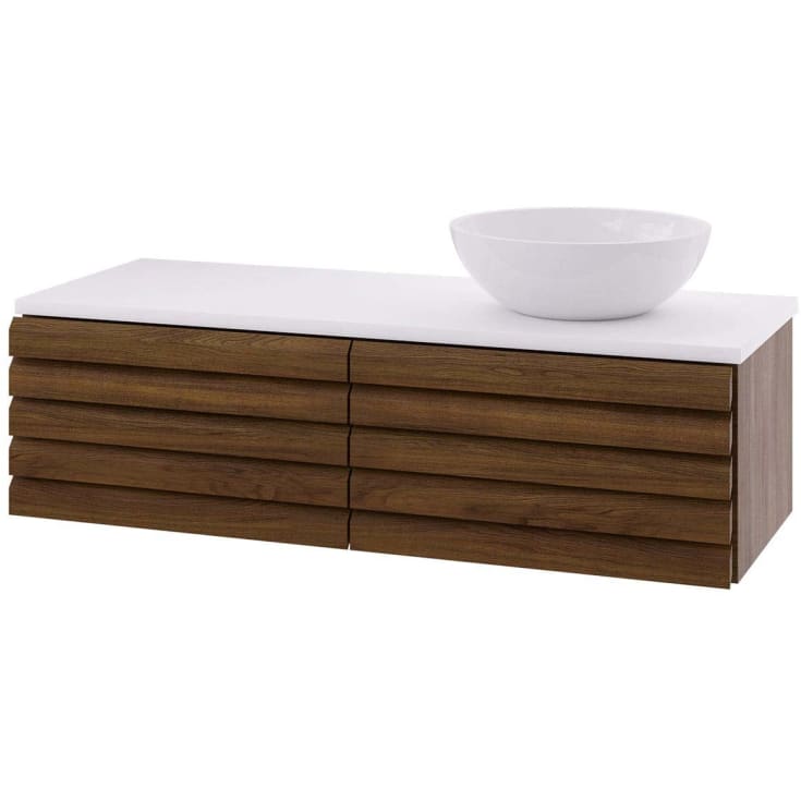 Linn Bad Selma servantskap, 1 skuff, høyre, 120x45,7x33,4 cm, mørk eikestav