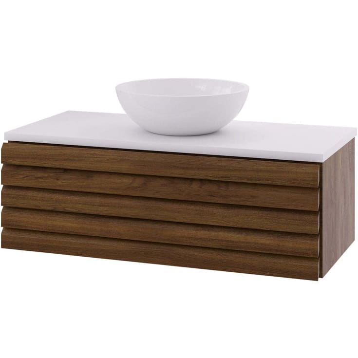 Linn Bad Selma servantskap, 1 Skuff, 100x45,7x33,4 cm, mørk eikestav