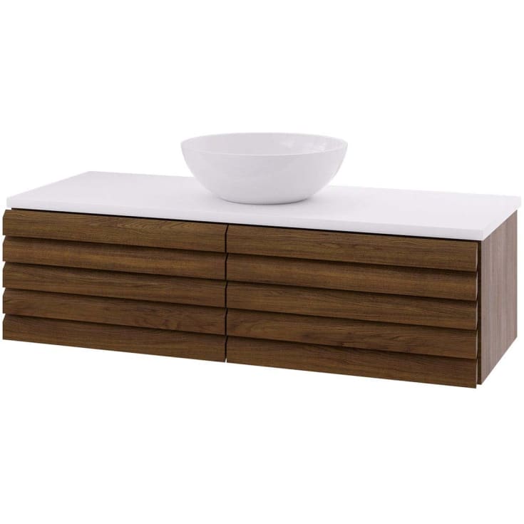 Linn Bad Selma servantskap, 1 Skuff, 120x45,7x33,4 cm, mørk eikestav