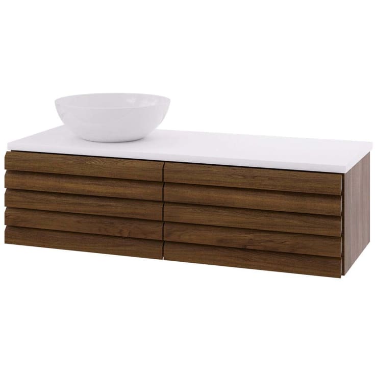 Linn Bad Selma servantskap, 1 skuff, venstre, 120x45,7x33,4 cm, mørk eikestav