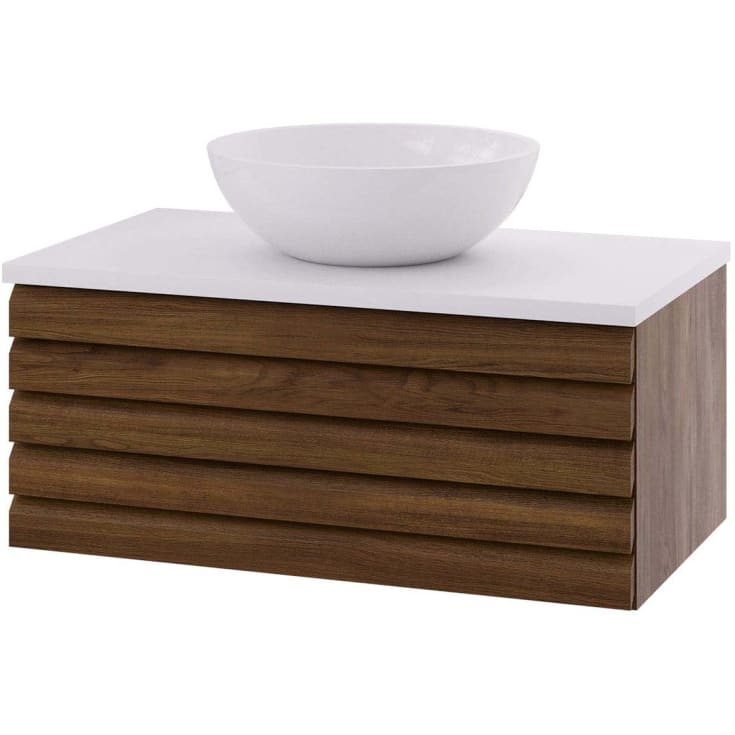 Linn Bad Selma servantskap, 1 Skuff, 80x45,7x33,4 cm, mørk eikestav