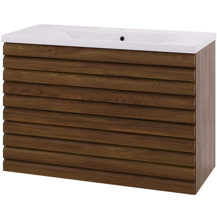 Linn Bad Selma servantskap, 2 Skuffer, 100x45,7x66,8 cm, mørk eikestav
