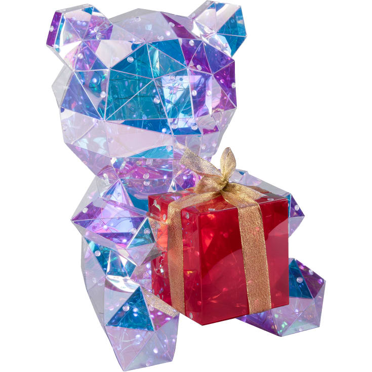 Konstmide bamse med diamanteffekt og lys