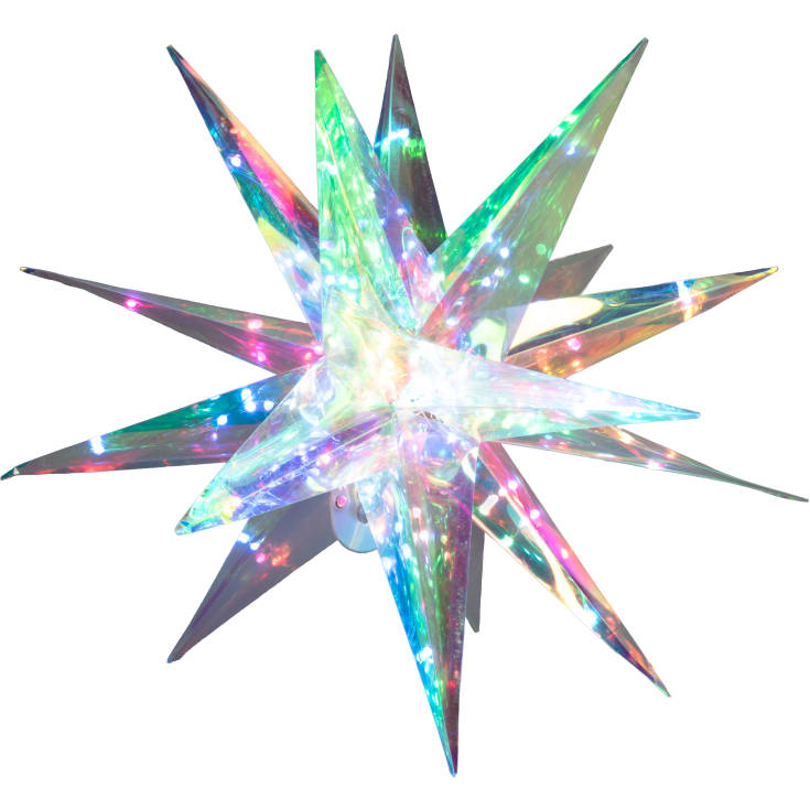 Konstmide stjerne med diamant effekt og lys, 45cm