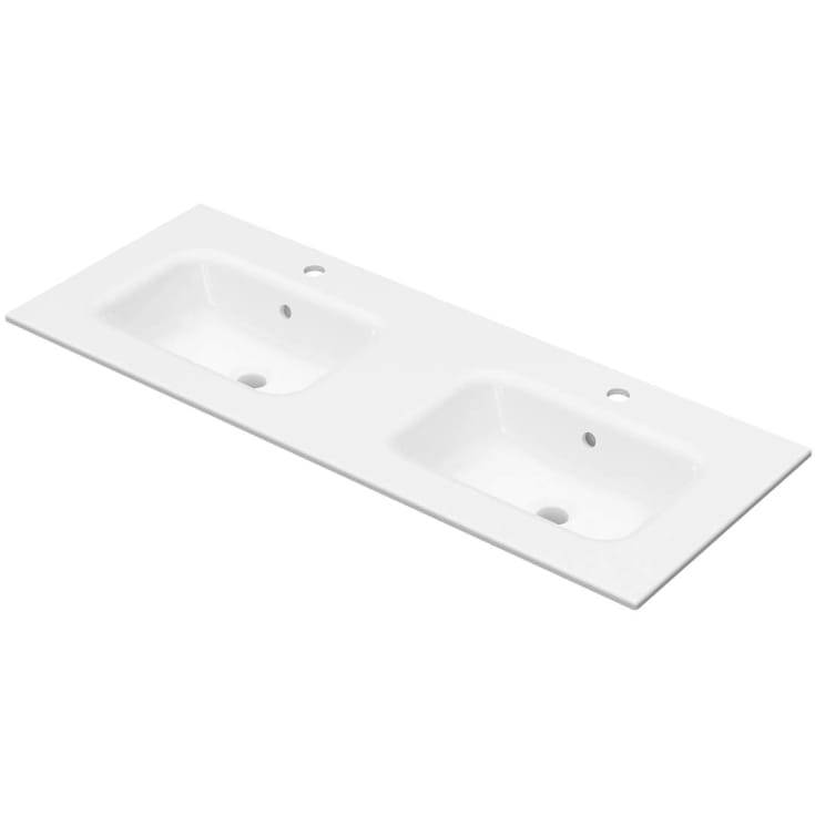 Linn Bad Tor møbelservant, dobbel, 121x46 cm, med overløp, hvit