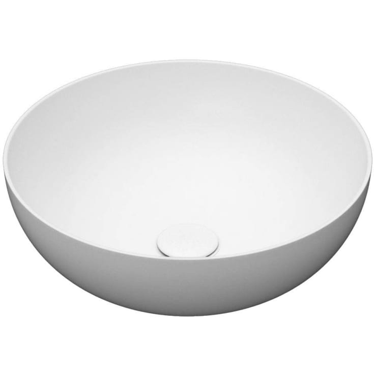 Linn Bad Toke toppmontert servant, Ø40 cm, med bunnventil, hvit matt
