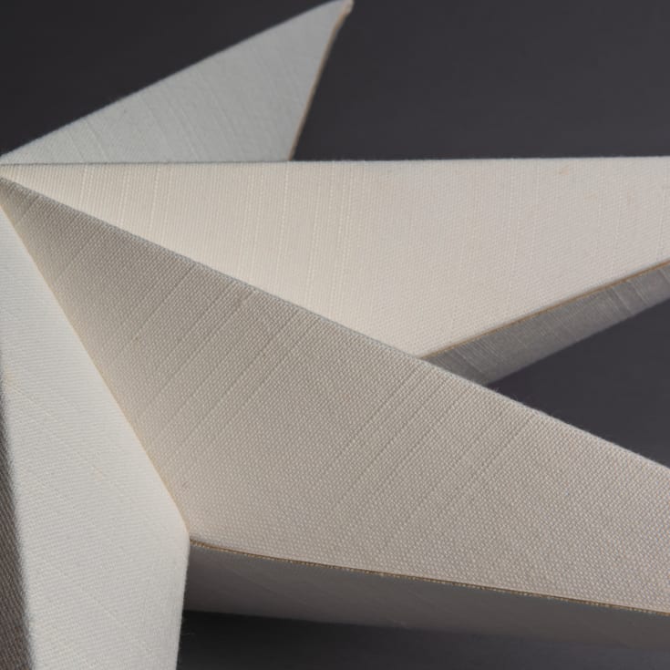 Konstmide pappersstjärna med ljus, 60 cm, vit