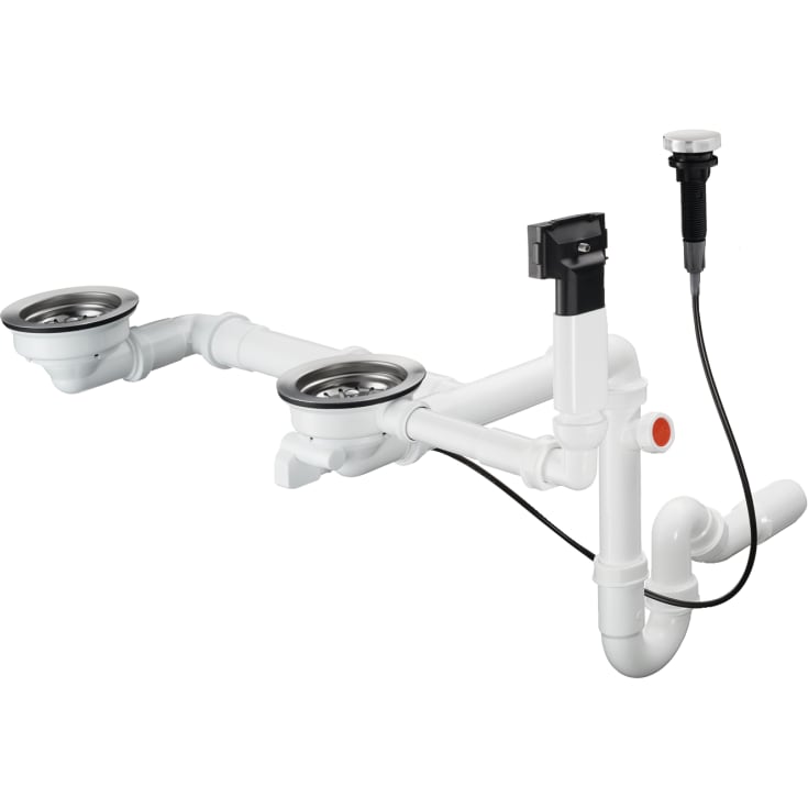 Hansgrohe av- og overløpssett, dobbel, krom