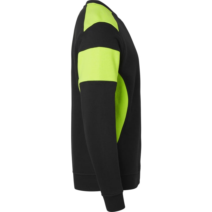 Top Swede sweatshirt 221, Sort/Hi-Vis Gul, L