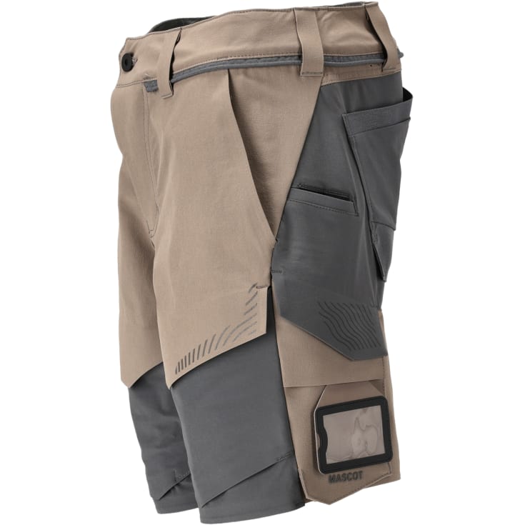 Mascot Customized arbejdsshorts med stretch, beige/grĂ¥, str. 24C58