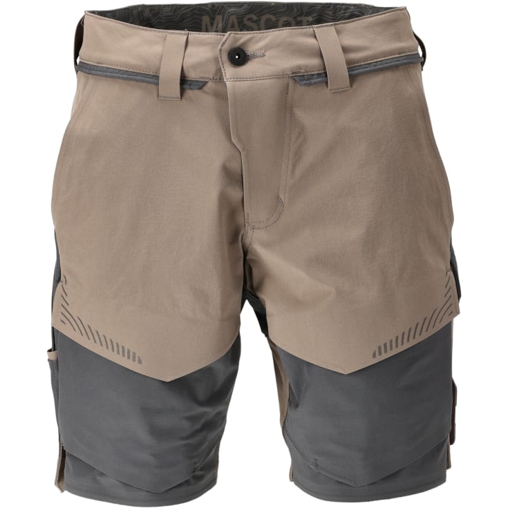 Mascot Customized arbejdsshorts med stretch, beige/grĂ¥, str. 24C58