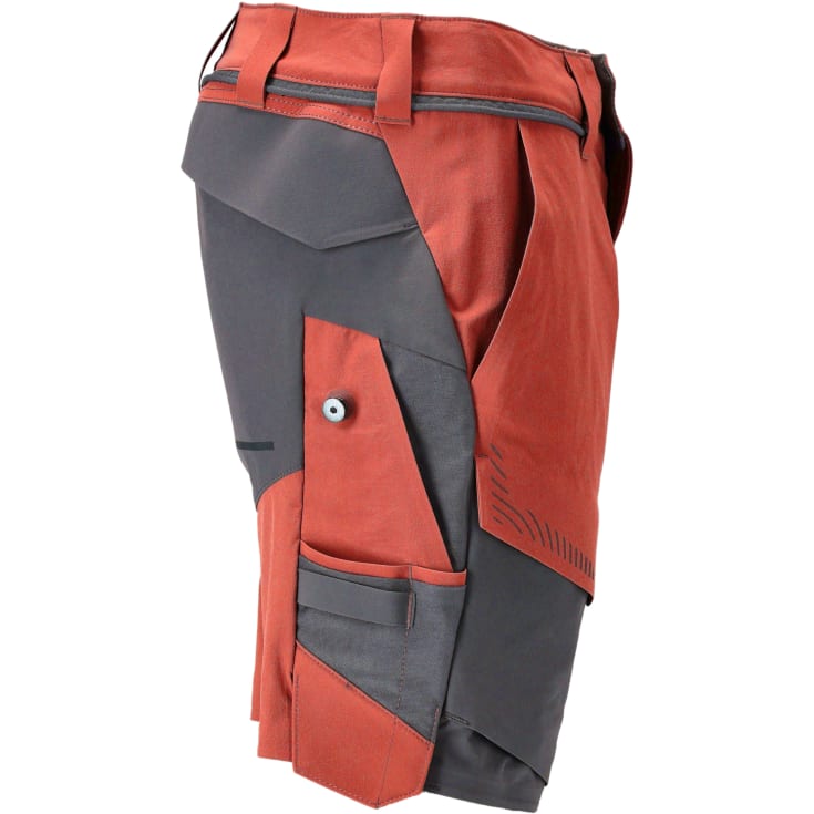 Mascot Customized arbetsshorts med stretch, rödorange/grĂ¥, stl 29C68