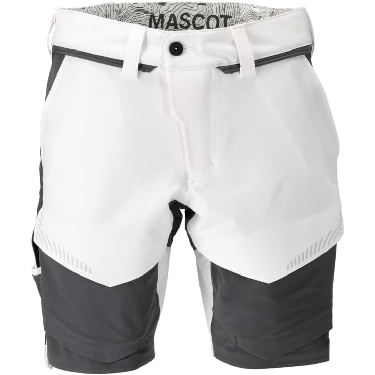 Mascot Customized arbejdsshorts med stretch, hvid/mørkegrå, str. 24C52