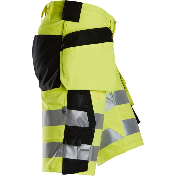 Snickers håndværkershorts 6135, Hi-vis Gul/Sort, 58