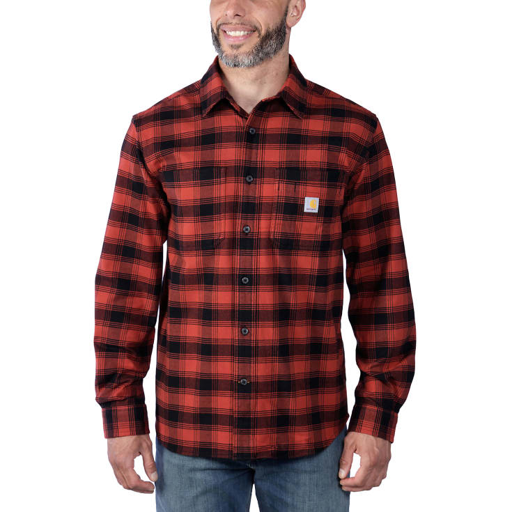Carhartt Midweight flanellskjorta, röd/svart, st 2XL