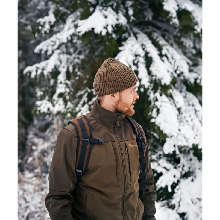 Pinewood Småland Stretch softshelljakke, Dark Olive/Suede Brown, L