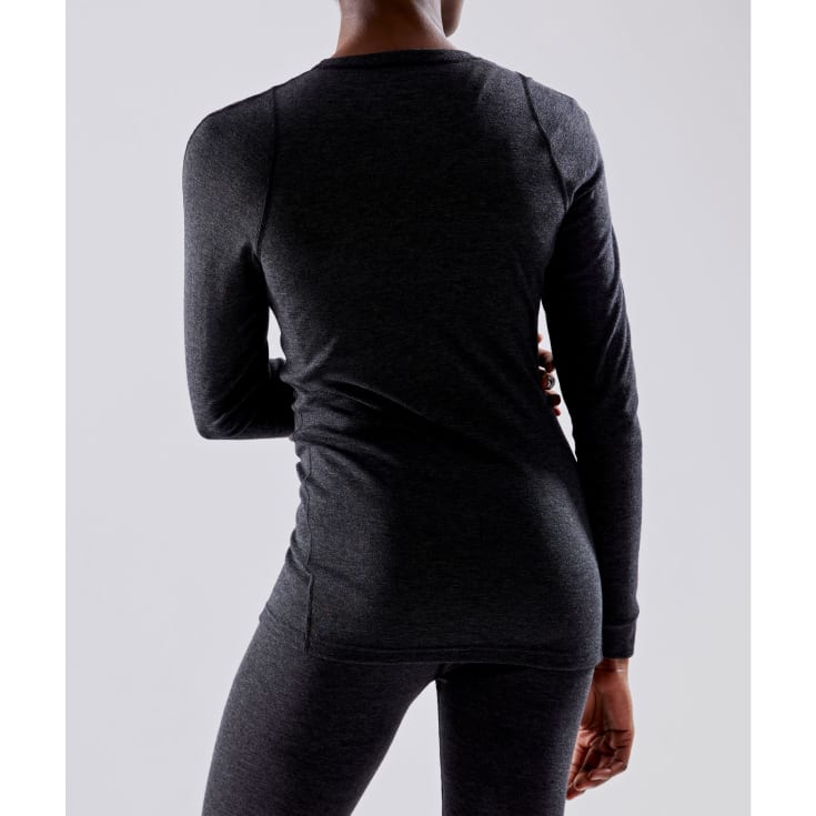 Craft Core dame baselayersæt med merinould, Sort melange, XL