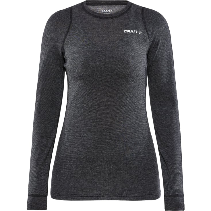 Craft Core dame baselayersæt med merinould, Sort melange, XL