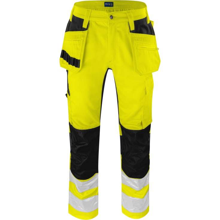 ProJob håndværkerbukser 6570, Hi-vis Gul/Sort, D96