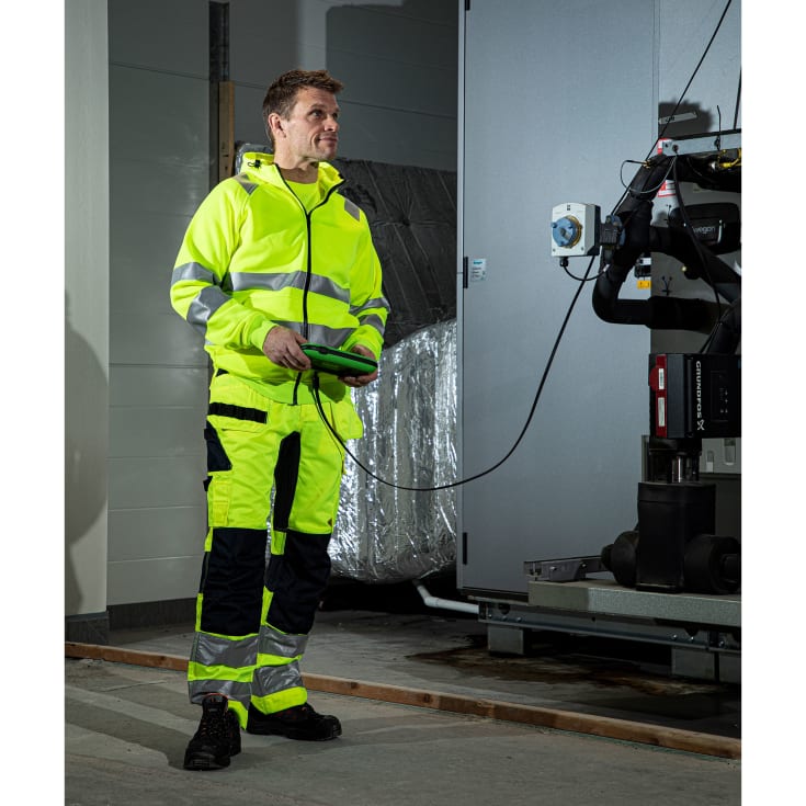 ProJob håndværkerbukser 6570, Hi-vis Gul/Sort, D96