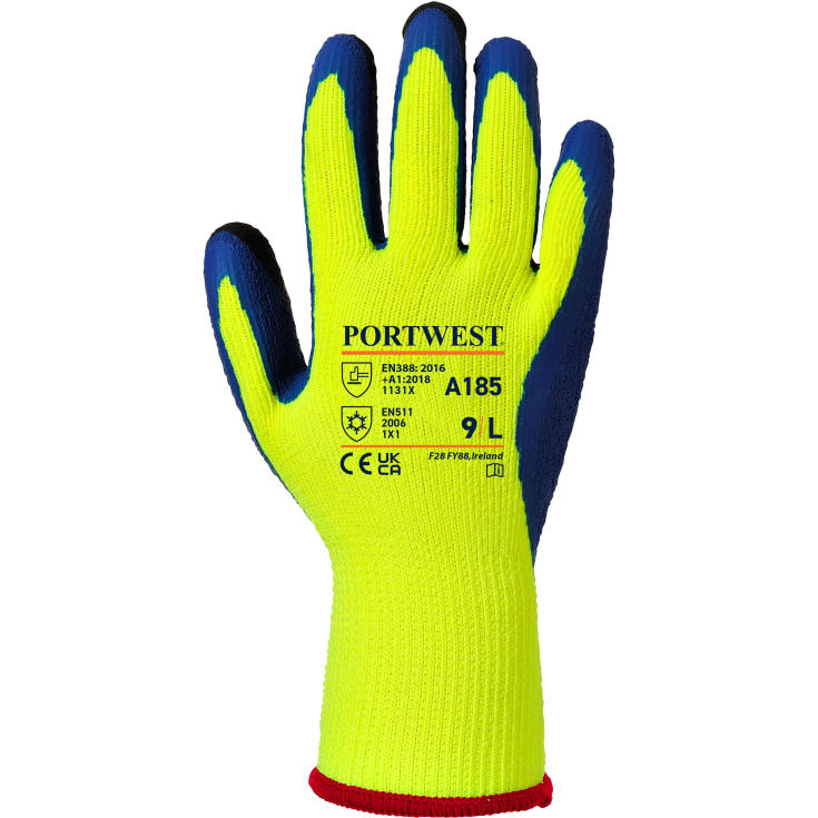 Portwest A185 Duo-Therm handsker, Gul/Blå, XL/10