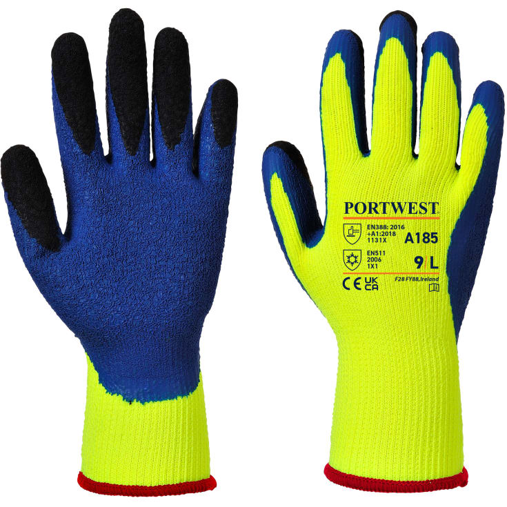 Portwest A185 Duo-Therm handsker, Gul/Blå, XL/10