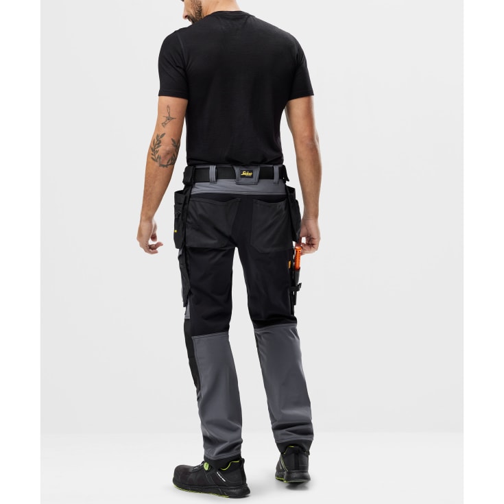 Snickers 6275 AllroundWork arbetsbyxor med stretch, grå/svart, st 196