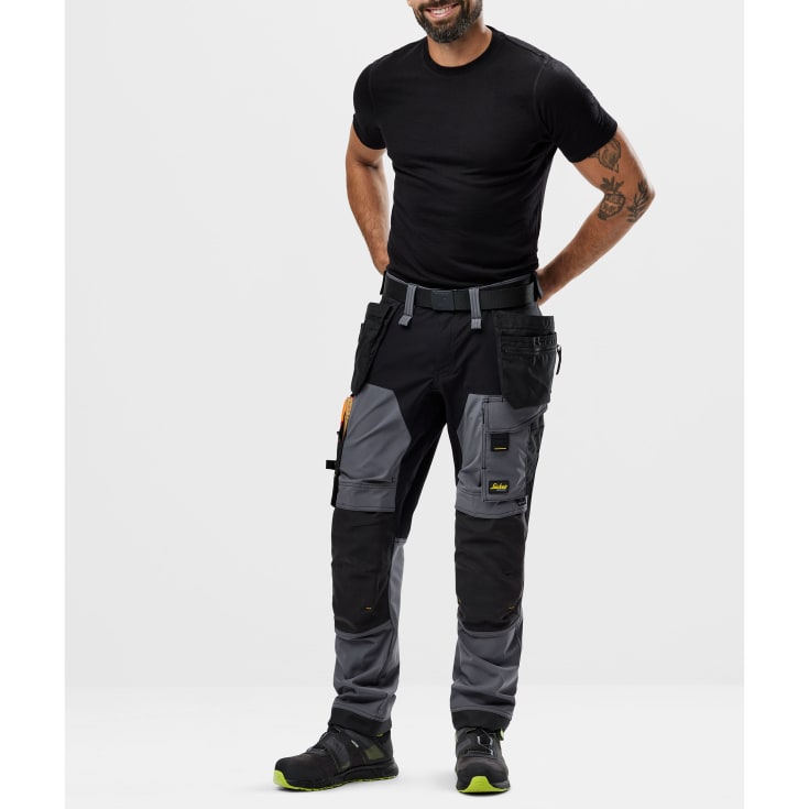 Snickers 6275 AllroundWork håndværkerbukser med stretch, grå/sort, str. 156