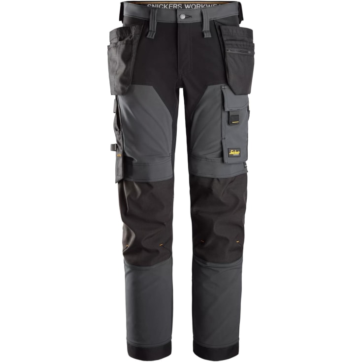 Snickers 6275 AllroundWork arbetsbyxor med stretch, grå/svart, st 196