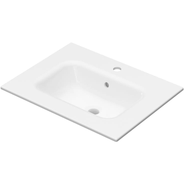 Linn Bad Tor møbelservant, 61x46 cm, med overløp, hvit