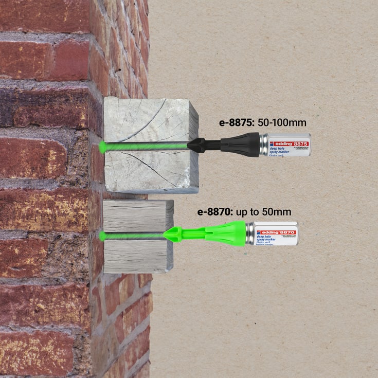 Edding djuphålsmarkör 8870, upp till 50 mm, grön