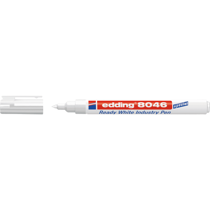 edding industripenn 8046, permanent, rund spiss, 1–3 mm, hvit
