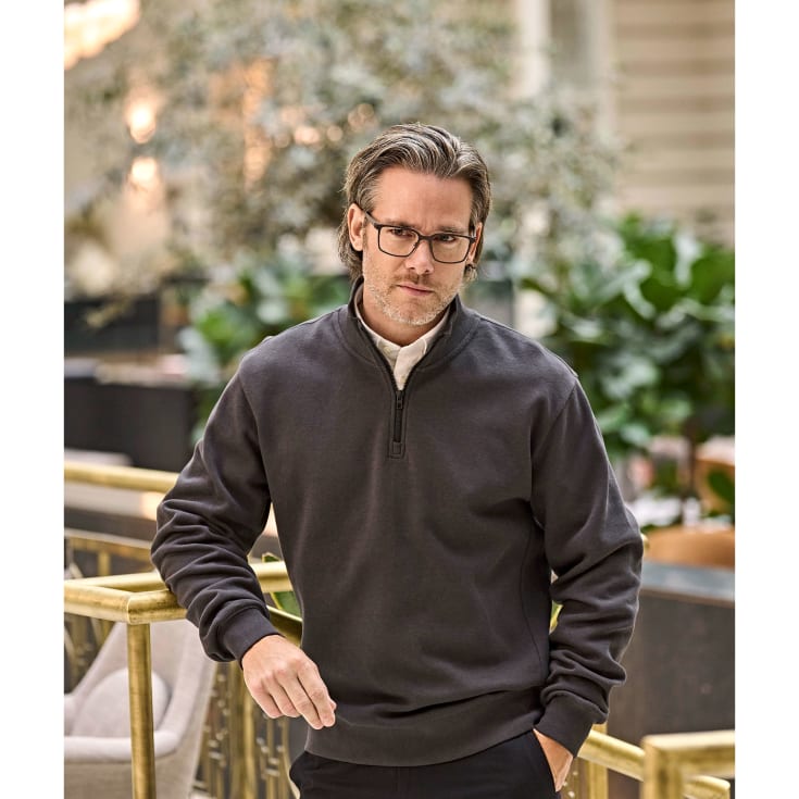 Tee Jays Half-zip sweatshirt, Dark Grey, S