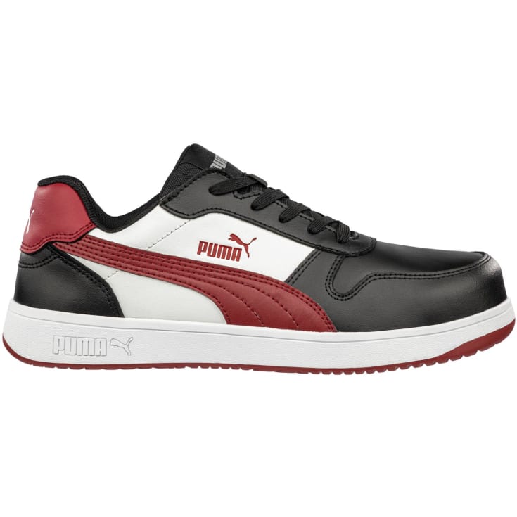 Puma Frontcourt Low sikkerhedssko S3L, Sort/Hvid/Rød, 46