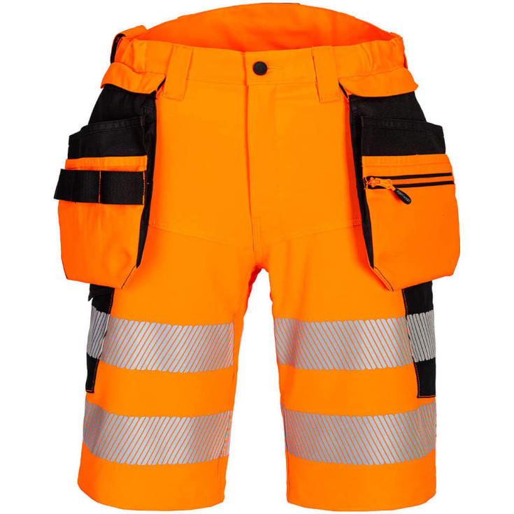 Portwest DX4 håndværkershorts full stretch, Hi-Vis Orange/Sort, 33
