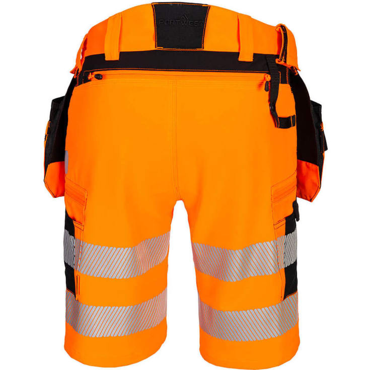 Portwest DX4 håndværkershorts full stretch, Hi-Vis Orange/Sort, 33