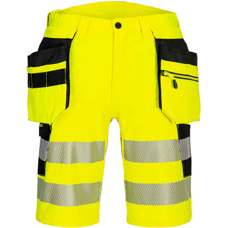 Portwest DX4 håndværkershorts full stretch, Hi-vis Gul/Sort, 44