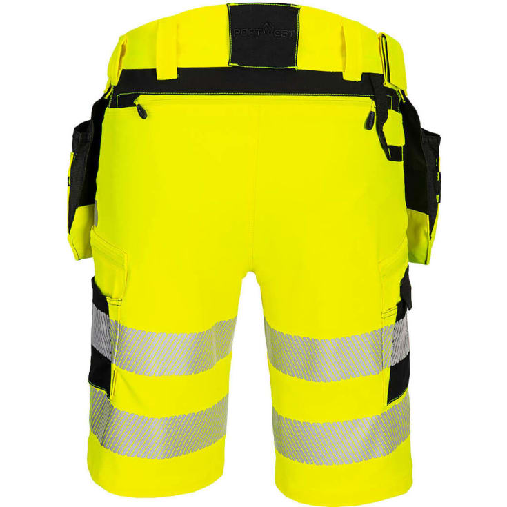 Portwest DX4 håndværkershorts full stretch, Hi-vis Gul/Sort, 44