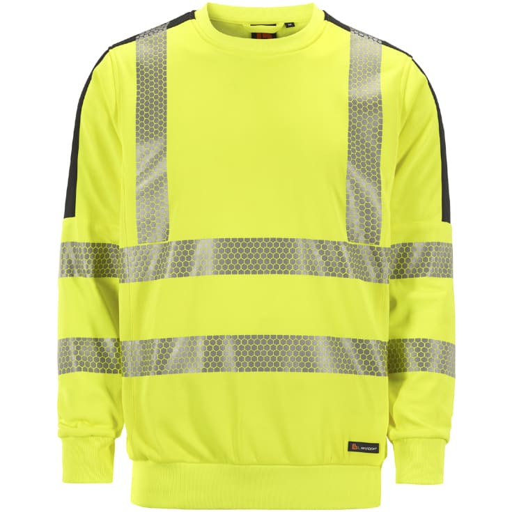 L.Brador Aereo sweatshirt 6124P, Hi-vis Gul/Sort, 2XL