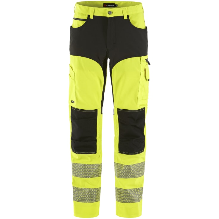 L.Brador arbejdsbukser 1076PB, Hi-vis Gul/Sort, C58