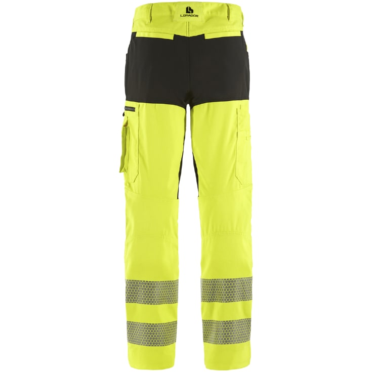 L.Brador arbejdsbukser 1076PB, Hi-vis Gul/Sort, C58