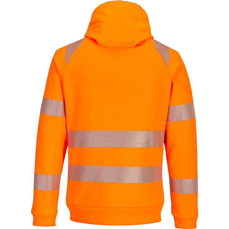 Portwest DX4 hættetrøje med lynlås, Hi-Vis Orange/Sort, L