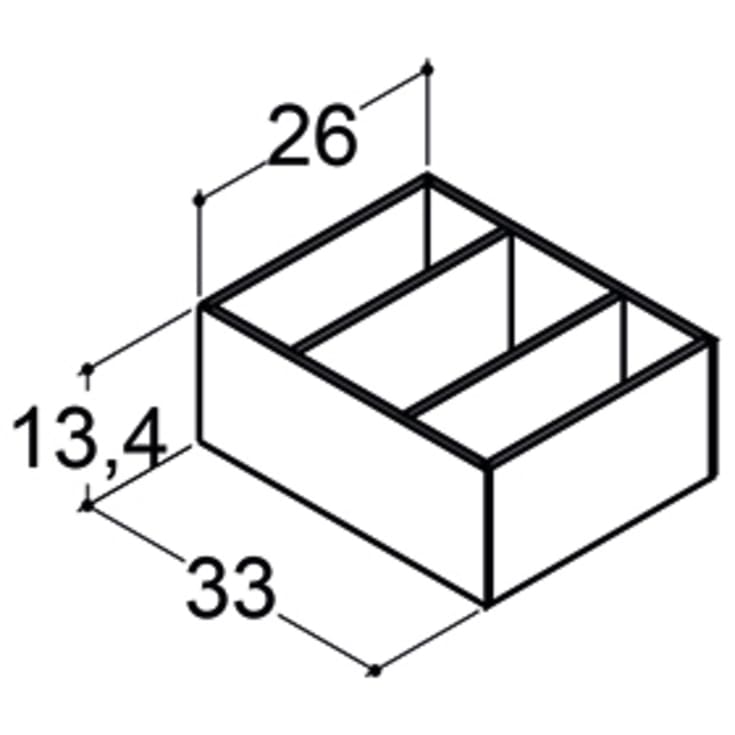 Dansani skuffeinnsats, 33x26 cm, eik