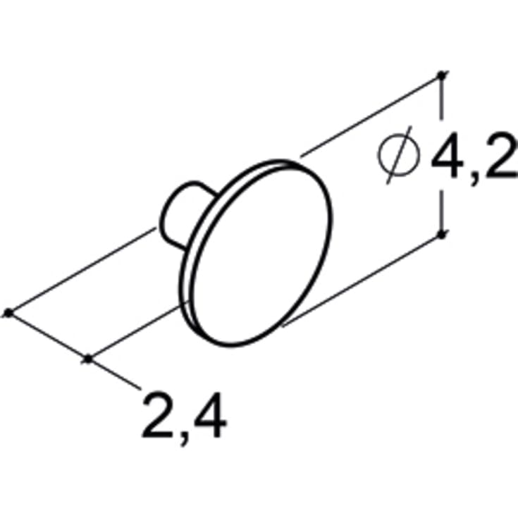Dansani Luna Button handtag, Ø42 mm, mässing