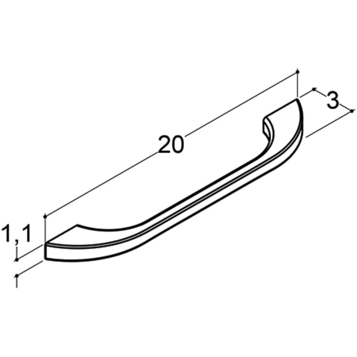 Dansani Slim handtag, 200 mm, krom
