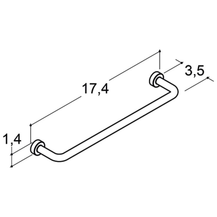 Dansani Grace handtag, 174 mm, krom