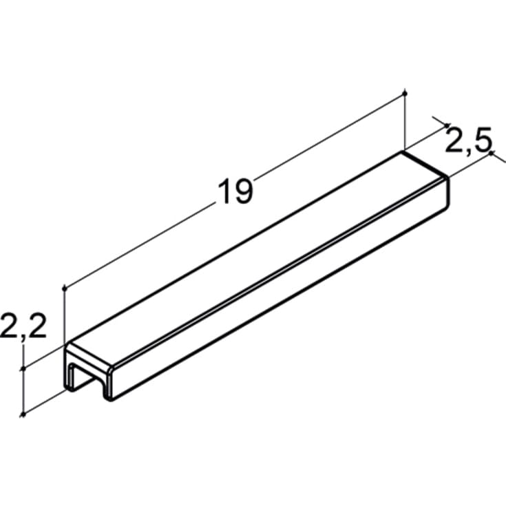 Dansani Step handtag, 190 mm, svart